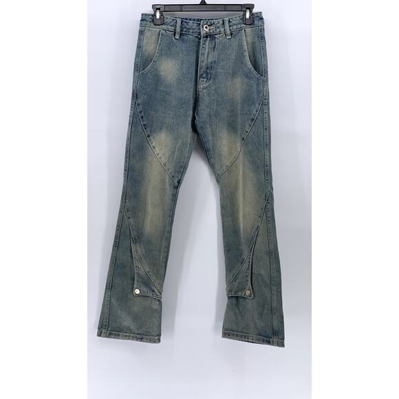 UNBRANDED Women's Light Blue Y2K Streetwear Straight Leg Regular Fit Jeans SZ S - Picture 1 of 10